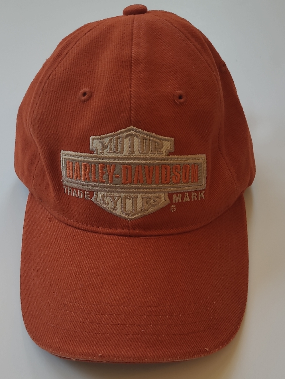 Harley-Davidson Orange-Tan Embroidered Logo Baseball Cap